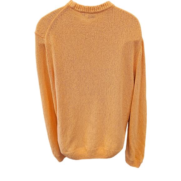 Hugo boss womens oversized slub orange knit heavy sweater EUC sz M preppy 90s - Picture 2 of 8